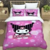 Cartoon Image Kuromis Pattern Quilt Cover With Pillowcases 3D Digital Printed Bedding Set Twin Full Queen 4 - Kuromi Store
